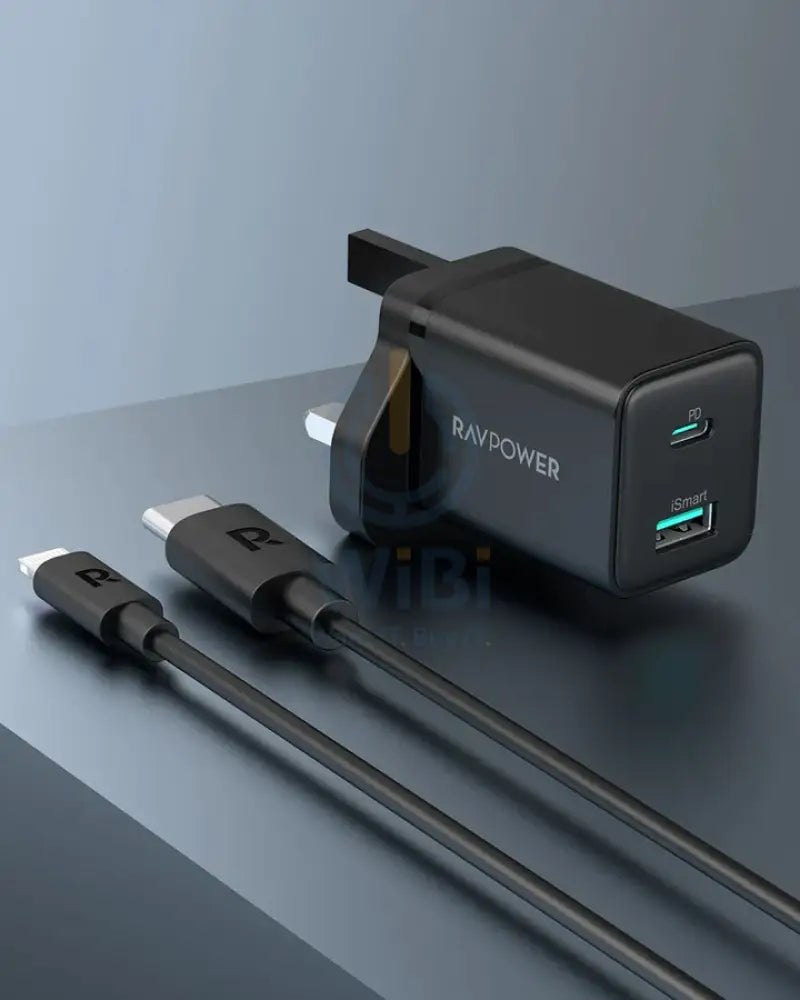 RavPower RP-PC173 2 في 1 20 واط يو اس بيشاحن كومبو أوف لاين - أسود اكسسوارات > طاقة محولات