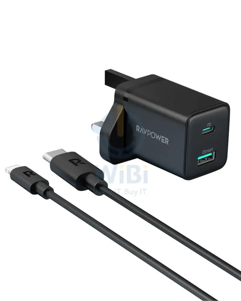 RavPower RP-PC173 2 في 1 20 واط يو اس بيشاحن كومبو أوف لاين - أسود اكسسوارات > طاقة محولات
