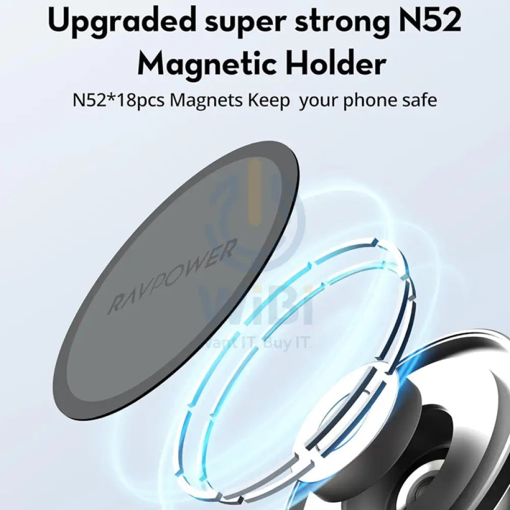 Ravpower RP-SH1002 Magnetic Car Phone Mount - Black Accessories > Mobiles & Tablets > Mobiles > Mobile Holder / Stands