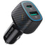 RAVPower RP-VC009 48W Dual Port Car Charger with PD30W + QC3.0 Black Offline Accessories > Power Adapters