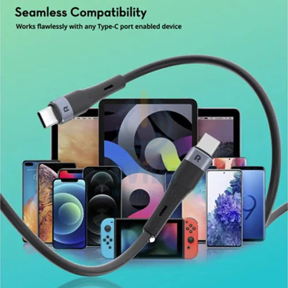 كابل  RAVPower Silicone كابل  1 متر / 60 واط / 480 ميجابت في الثانية / يو اس بي- أسود اكسسوارات  كبلات  محولات  كبلات