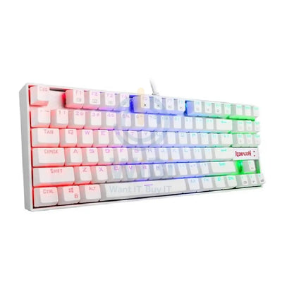 Redragon Kumara K552W-RGB Mechanical Gaming Keyboard - Wired / 87 Keys / White - Keyboard Accessories > Keyboard & Mouse