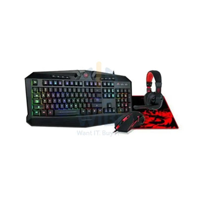 Redragon S101 PC 4 in 1 Set Gaming Combo - Wired / 3200 DPI / USB / RGB Backlit / Black - KeyBoard Mouse Headset &