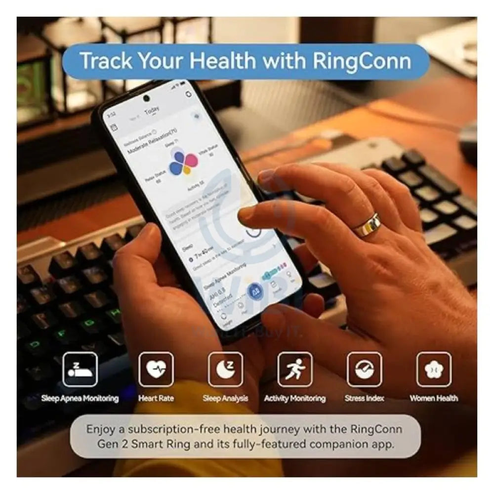 RingConn Smart Ring Gen 2 - Size-8 / Silver Accessories > Smart Devices