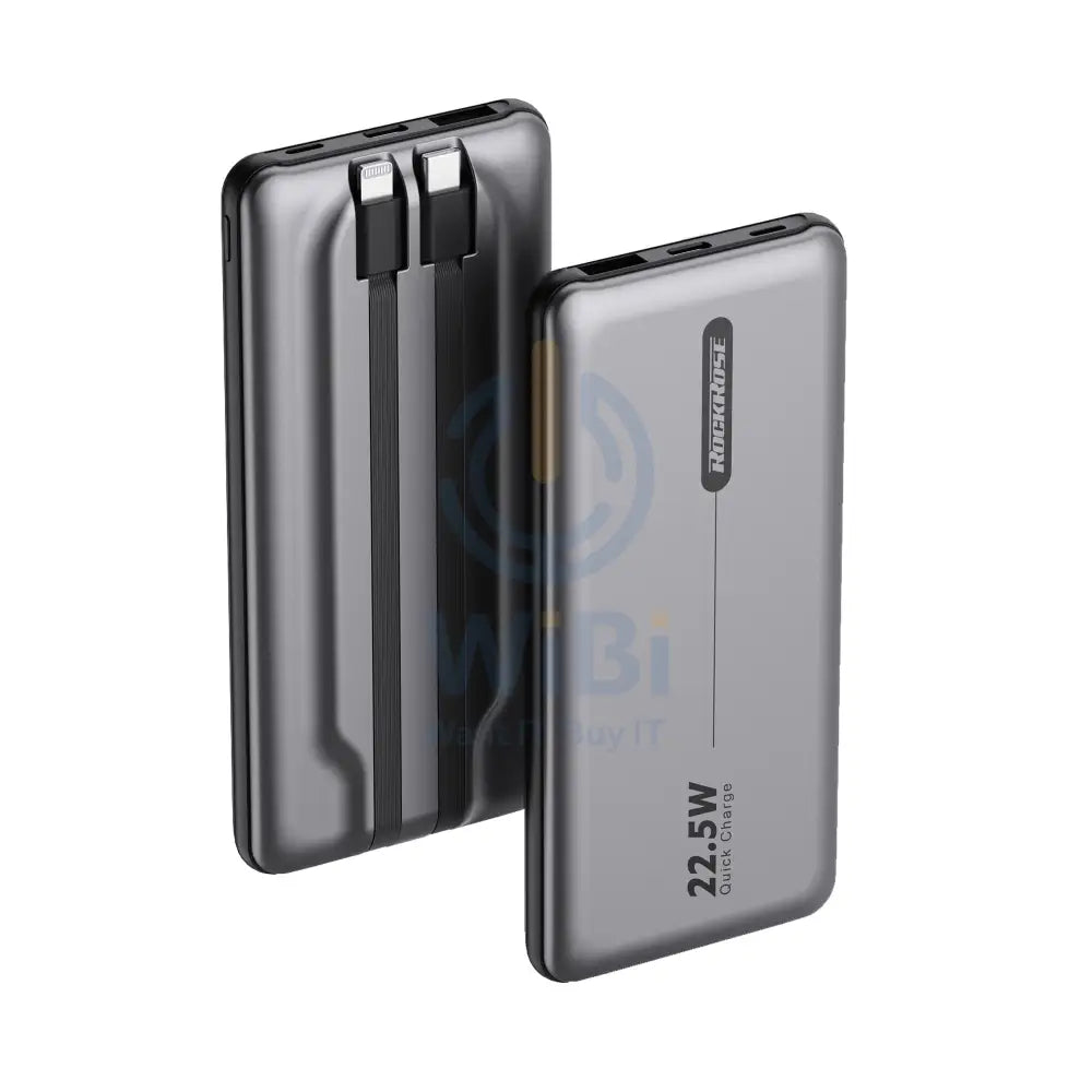 RockRose 20000 mAh 22.5W Max PD & QC 3.0 Quick Charge Power Bank - Grey Accessories > Power Bank