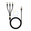RockRose Acacia 3A Max Fast Charge 3-In-1 - 1M / Black / Gold Accessories > Cables & Converters > Cables