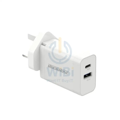 Rockrose Casa PQ Pro PD & QC 3.0 2-Port Travel Charger - White Accessories > Power Adapters