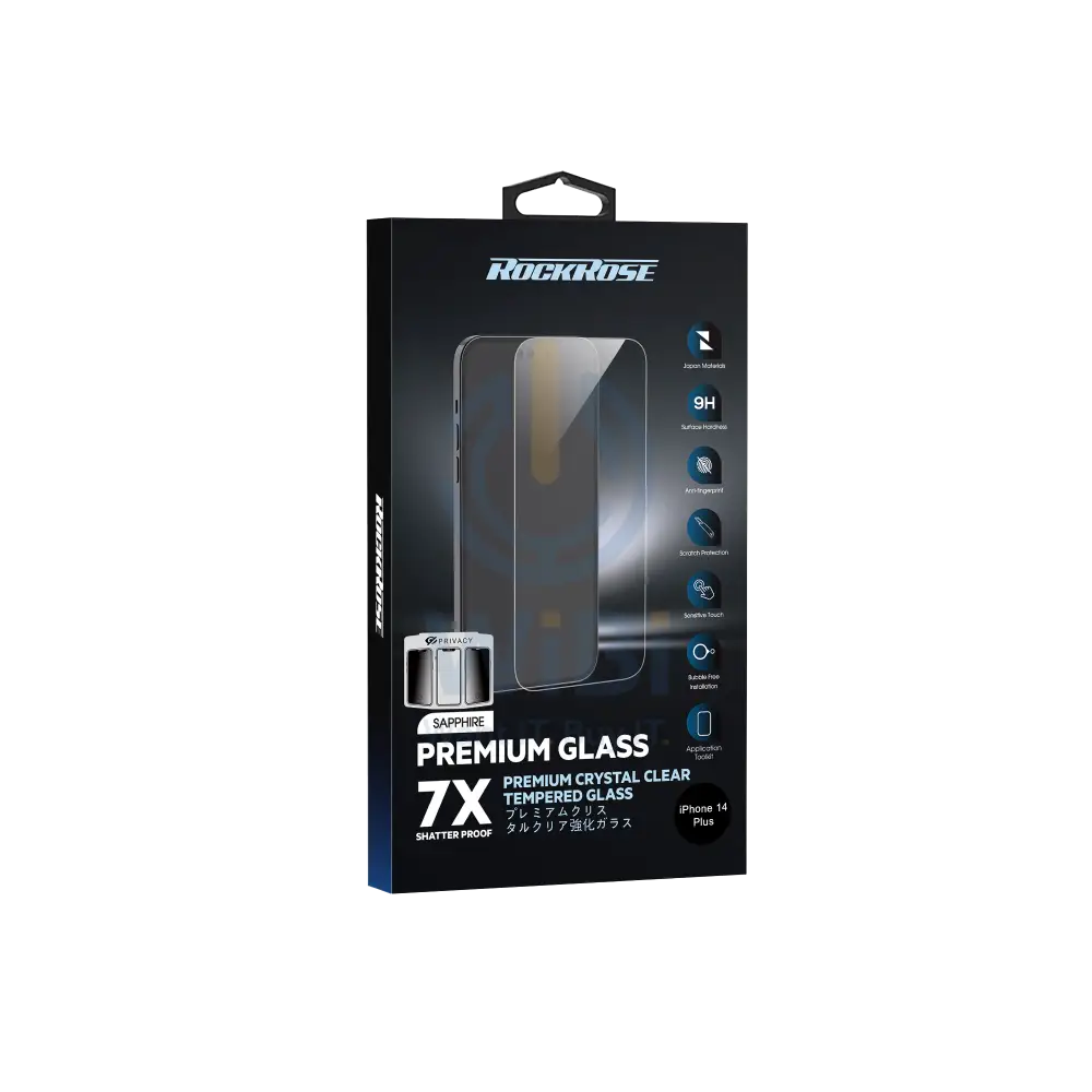 RockRose Crystal Clear Privacy Tempered Glass Protector for iPhone 14 Plus Accessories > Mobiles & Tablets > Mobiles >