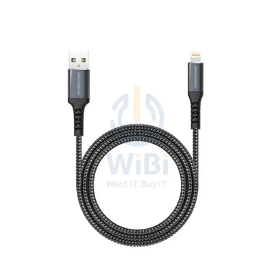 كابل  RockRose Powerline AL 2.4A لايتننج كابل  1 متر / أسود أزرق  ميدنايت اكسسوارات  كبلات  محولات  كبلات