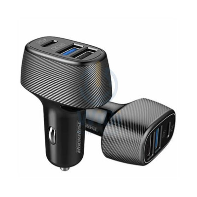 Rockrose Safari PQ2 PD & QC 3.0 3-Port Car Charger - Black Accessories > Power Adapters