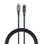 RockRose Transparent 27W Fast Charging Cable with Digital Power Display USB-C to Lightning - Black Accessories > Cables