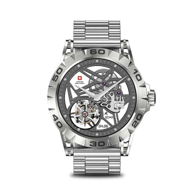Swiss Military Dom 2 Silver Frame Silver Metal Strap - Smart Watch Smart Watches