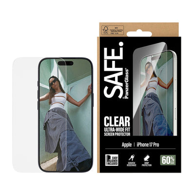 PanzerGlass® EasyAligner silkprint Ultra- Wide Fit Screen Protector For iPhone 17 Pro - Clear