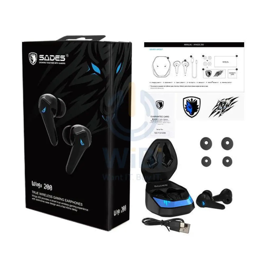 سماعات أذن سديس وينجز 200 سماعة أذن سادة 200 ريال لاسلكي TWS02 اكسسوارات > الصوت > سماعات الرأس