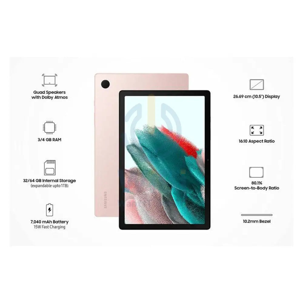 سامسونج جالكسي تابلت A8 - TFT مقاس 10.5 بوصة / 4 جيجابايت / 64 جيجابايت / WiFi / اللون الوردي - تابلت