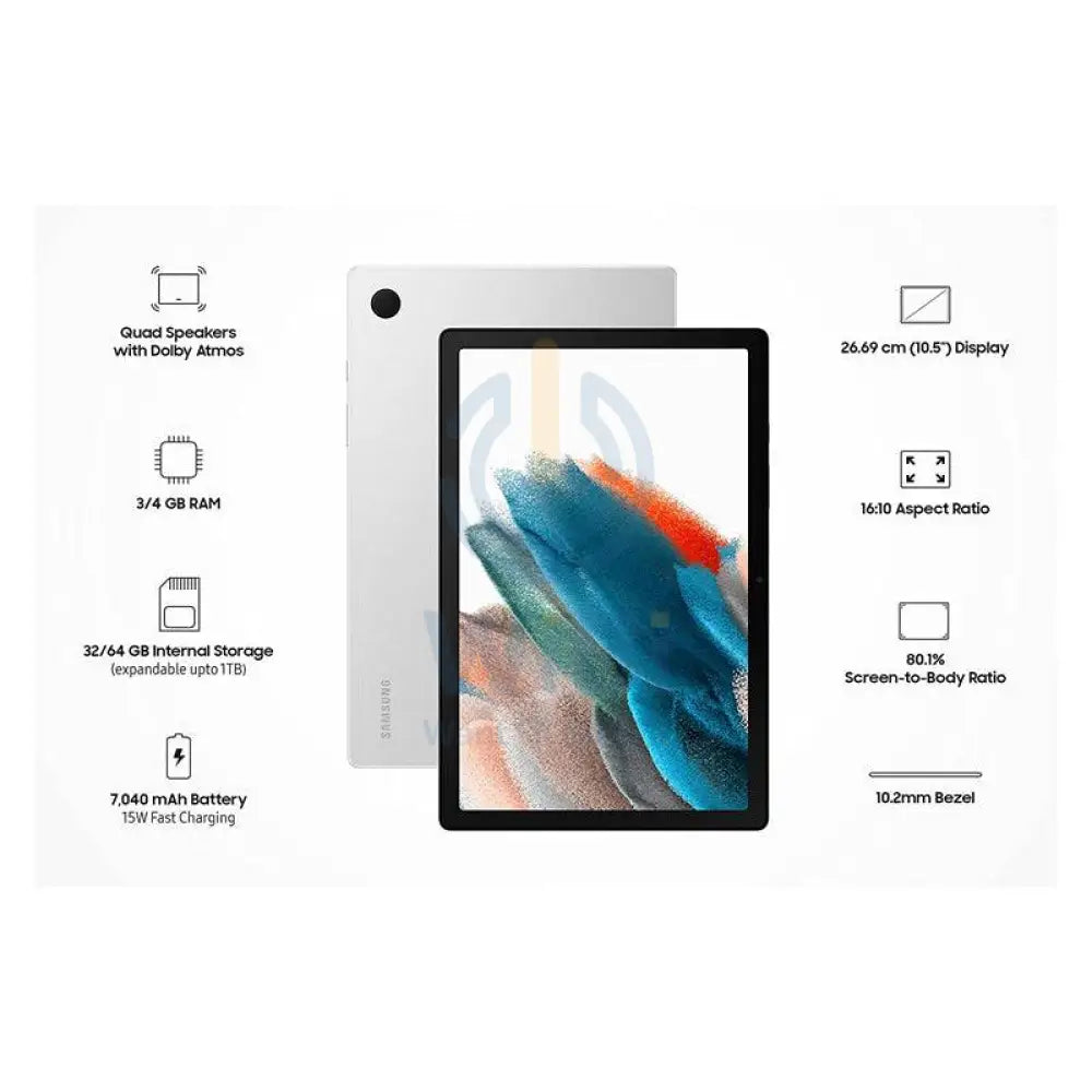 سامسونج جالكسي تابلت A8 - 10.5" TFT / 4 جيجابايت / 64 جيجابايت / واي فاي / فضي - تابلت
