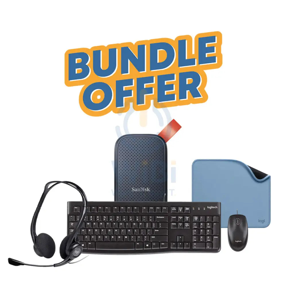 سانديسك 1 تيرابايت 800 ميجابايت/ثانية المحمولة إس إس دي  لوجيتيك MK120 لوحة مفاتيح  ماوس كومبو + لوجيتيك 960 بسلك سماعة رأس + لوجيتيك