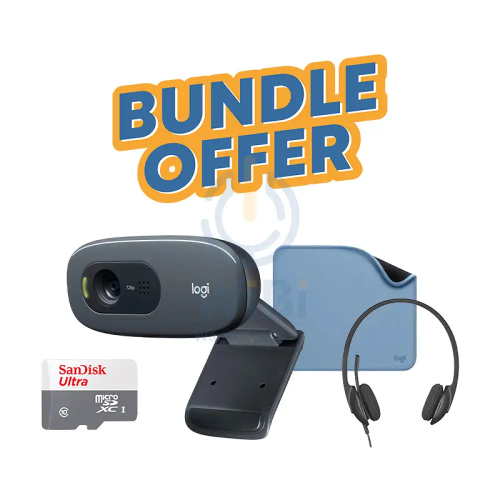 SanDisk 32GB Ultra microSDHC/microSDXC UHS-I 100 MB/s Card + Logitech H340 Wired Head Phones + Logitech Mouse Pad