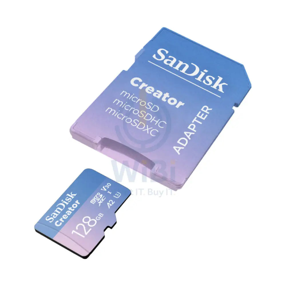 SanDisk Creator MicroSD بطاقة  SanDisk MicroSDمع محول - 128 جيجابايت / UHS-I / فوق إلى 190 ميجابايت/ثانية تخزين >بطاقات
