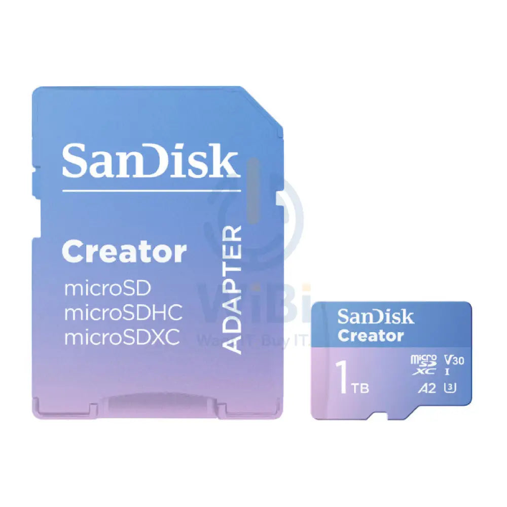 SanDisk Creator MicroSD بطاقة  SanDisk MicroSDمع محول - 1 تيرابايت / فوق إلى 190 ميجابايت/ثانية / أدوبي لايت روم أشهر  تخزين الاشتراك >