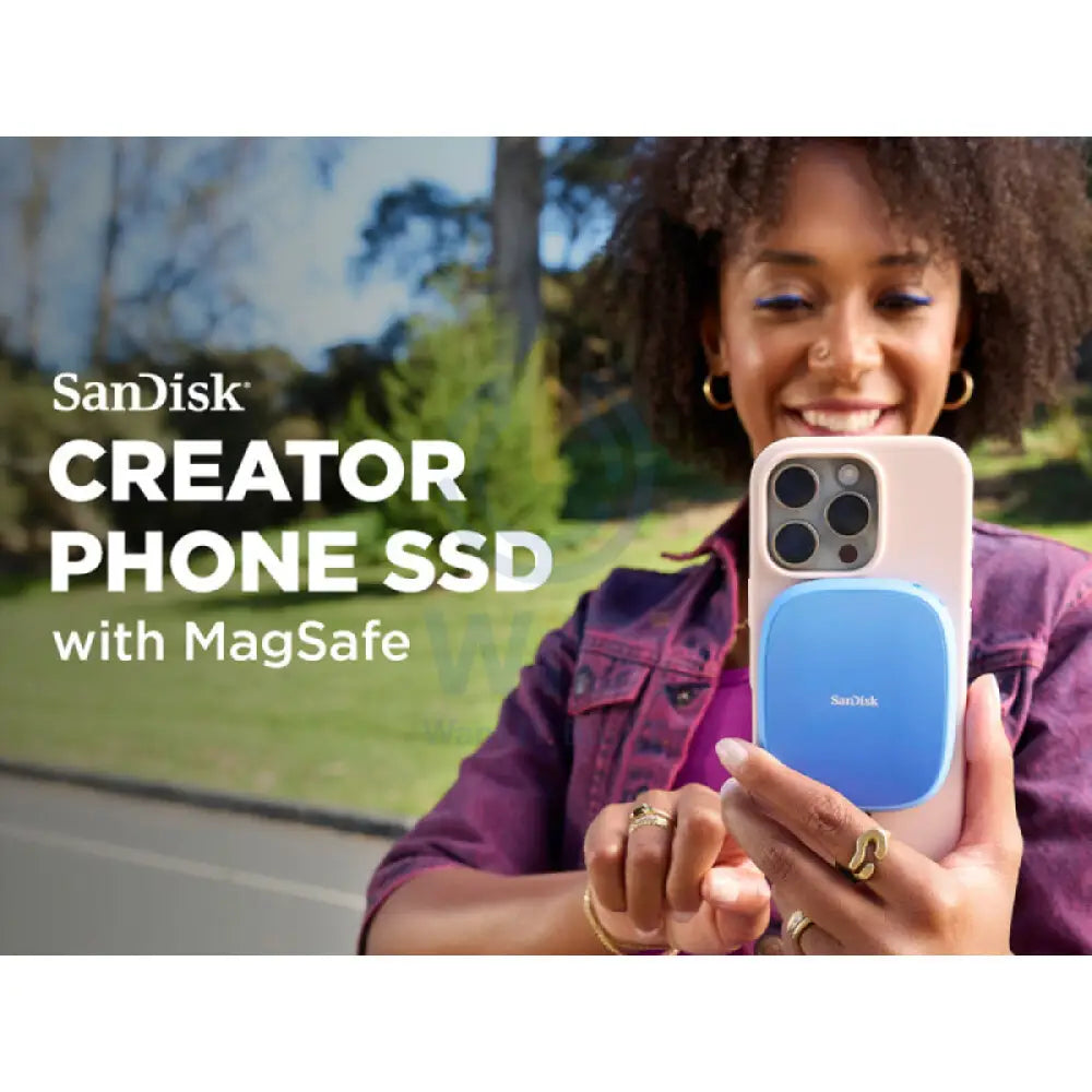 SanDisk Creator Phone MagSafe SSD - 2TB / Up to 1000MB/s / USB-C 3.2 Gen 2 / External SSD (Solid State Drive) Storage >