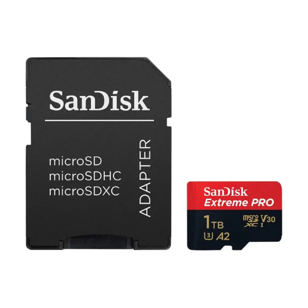 SanDisk Extreme برو microSDXC UHS-I بطاقة مع محول - 1 تيرابايت / فوق إلى 200 ميجابايت/ث تخزين > ذاكرة بطاقات