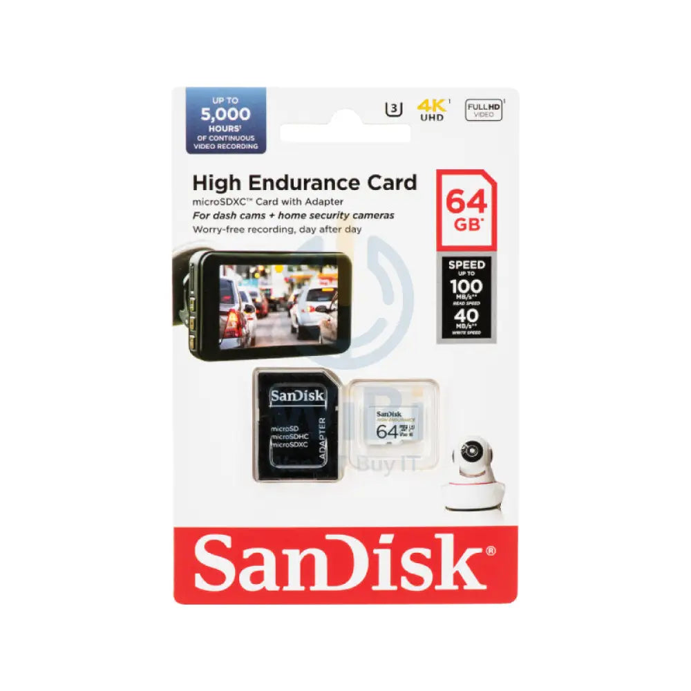 SanDisk High Endurance microSD Card - 64GB / Up to 100MB/s Storage > Memory Cards