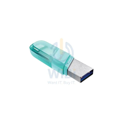 SanDisk iXpand Flash Drive Flip - 128GB / USB 3.1 Gen 1 / Lightning / Ice Mint Storage > USB Flash Drive