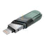 SanDisk iXpand Flash محرك  SanDisk iXpandفليب - 256 جيجابايت / يو اس بي 3.1 الجيل 1 / لايتننج / أسود  فضي تخزين > محرك أقراص فلاش يو اس بي