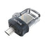 SanDisk Ultra Dual Drive m3.0 - 16GB / Up to 130 MB/s / USB 3.0 / Micro-USB / Black and Silver Storage > USB Flash Drive