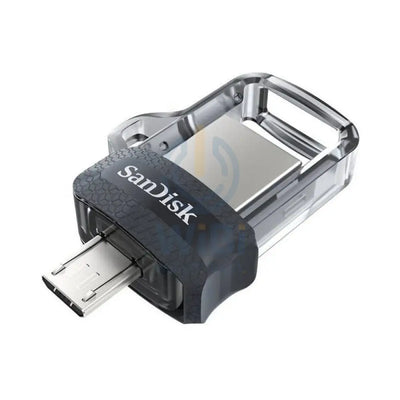 SanDisk Ultra Dual Drive m3.0 - 64GB / Up to 150 MB/s / USB 3.0 / Micro-USB / Black and Silver Storage > USB Flash Drive