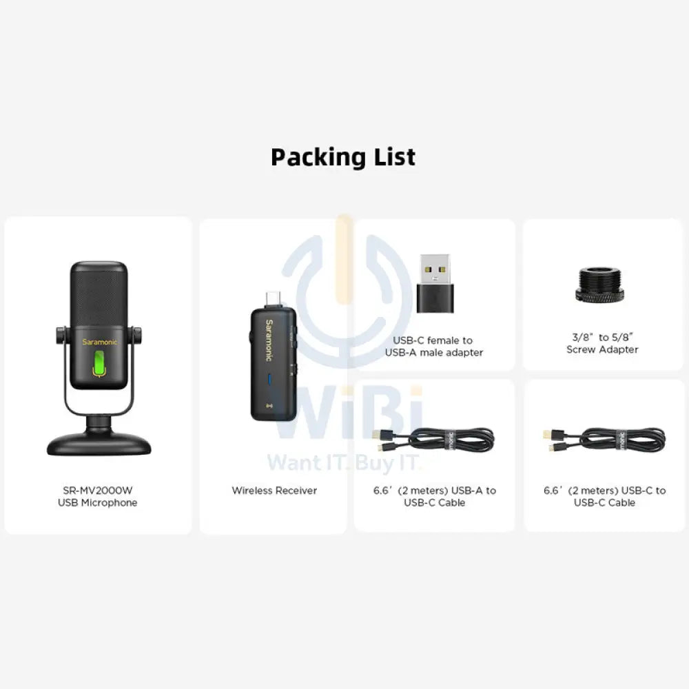 Saramonic 2.4GHz Wireless USB Table Microphone SR-MV2000W Accessories > Audio > Microphone
