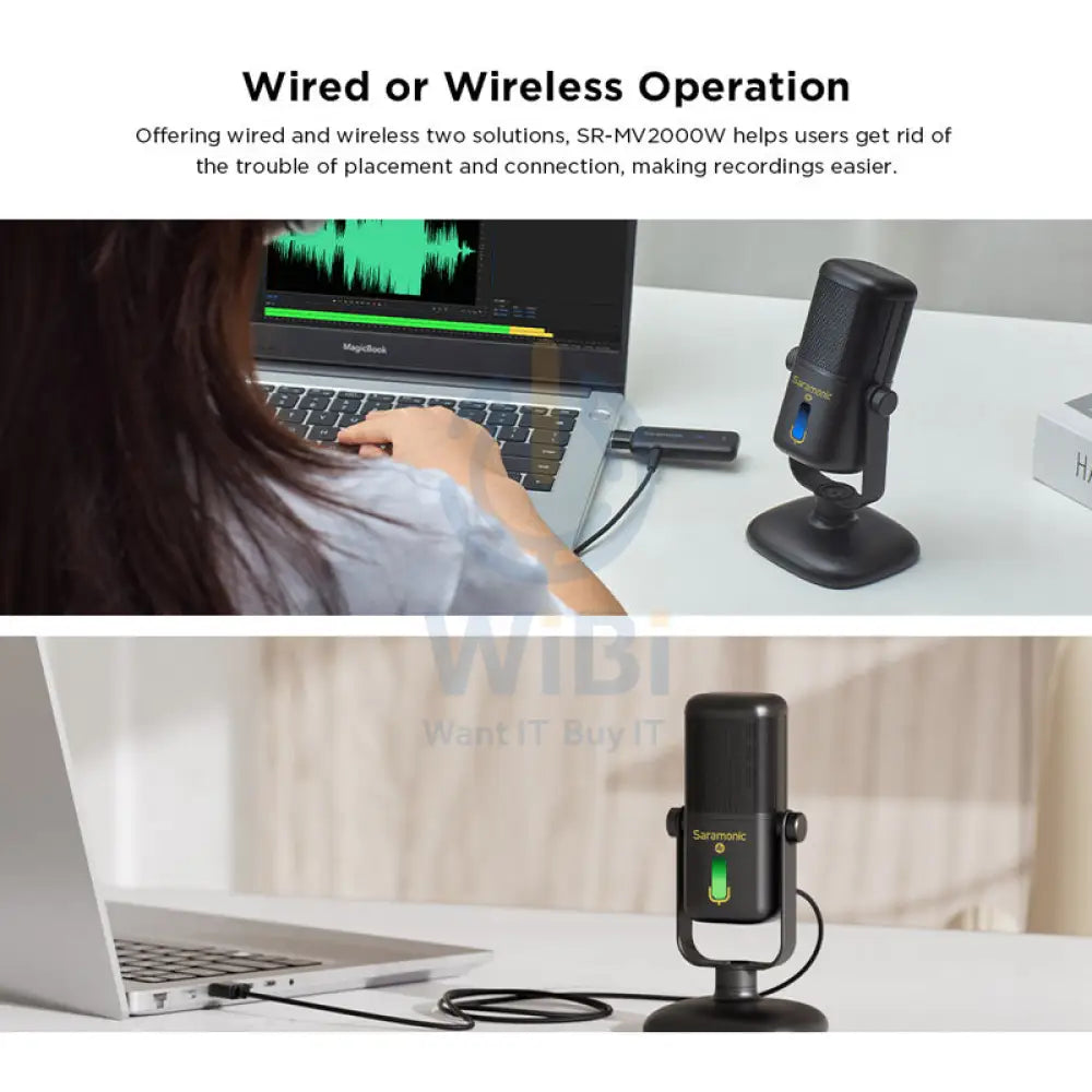 Saramonic 2.4GHz Wireless USB Table Microphone SR-MV2000W Accessories > Audio > Microphone