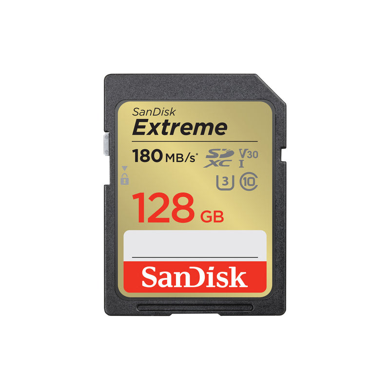 بطاقة  SanDisk Extreme SD UHS-I بطاقة  128 جيجابايت  فوق إلى