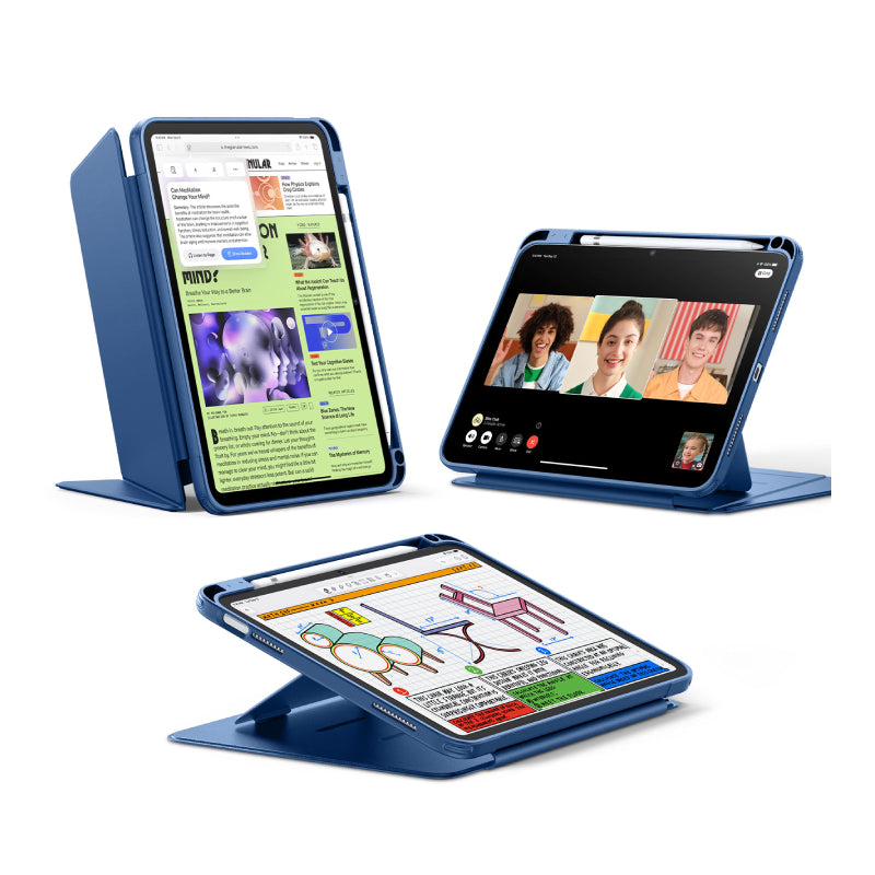 ESR Flip Hybrid Case (Pencil Holder) For iPad 11 inch/10.9 inch 11th Gen(A16)/10th Gen - Blue