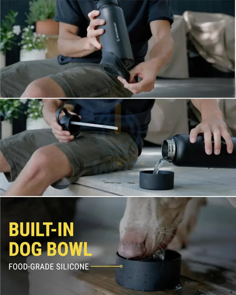 زجاجة مياه معزولة من الفولاذ المقاوم للصدأ سعة 22 أونصة (650 مل) من سكوش ماجيك ماونت قارورة ماء مع  حامل هاتف خلوي مع مغناطيسي