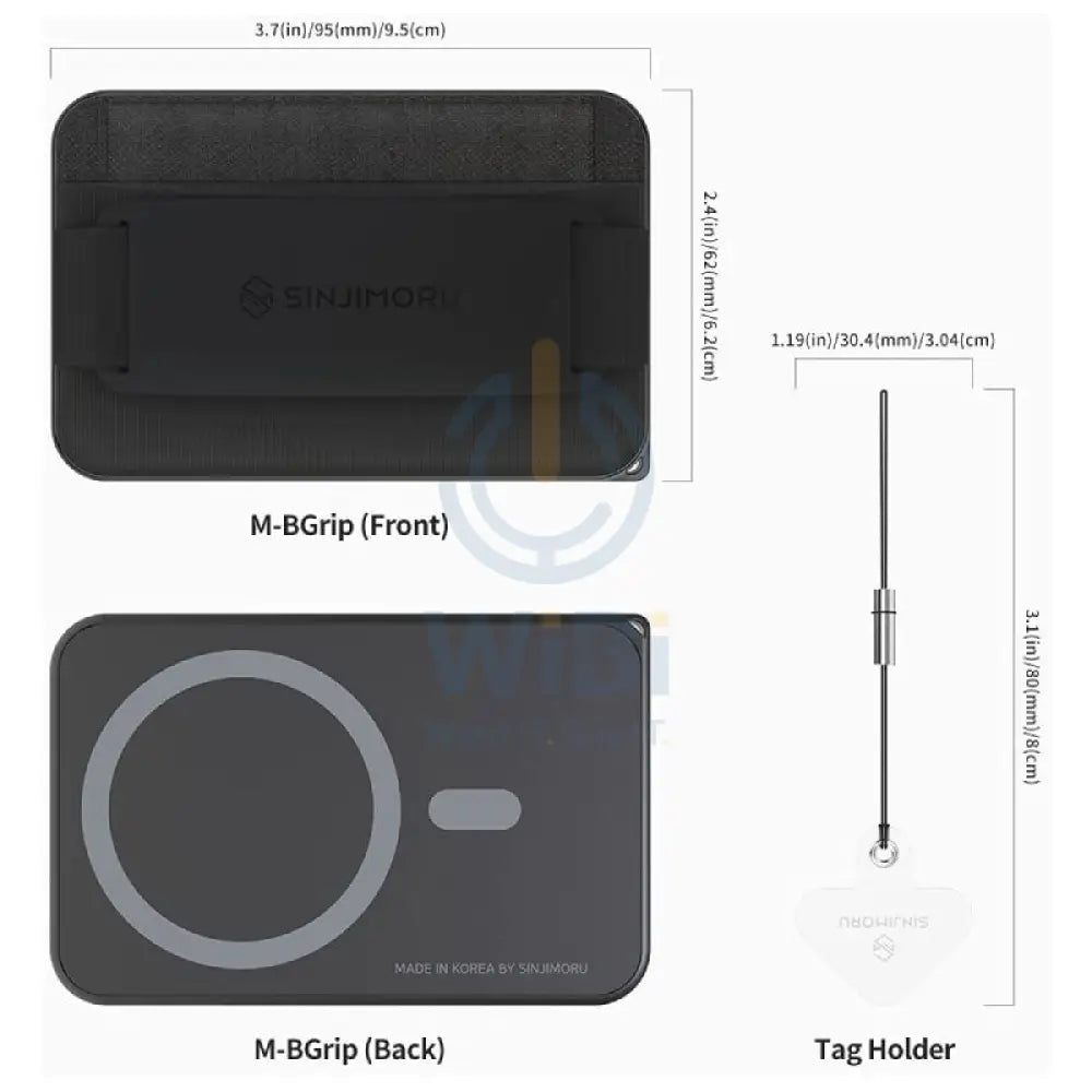 Sinjimoru 3-in-1 MagSafe Wallet M-Band Grip - Black Accessories > Mobiles & Tablets > Mobiles > Grips