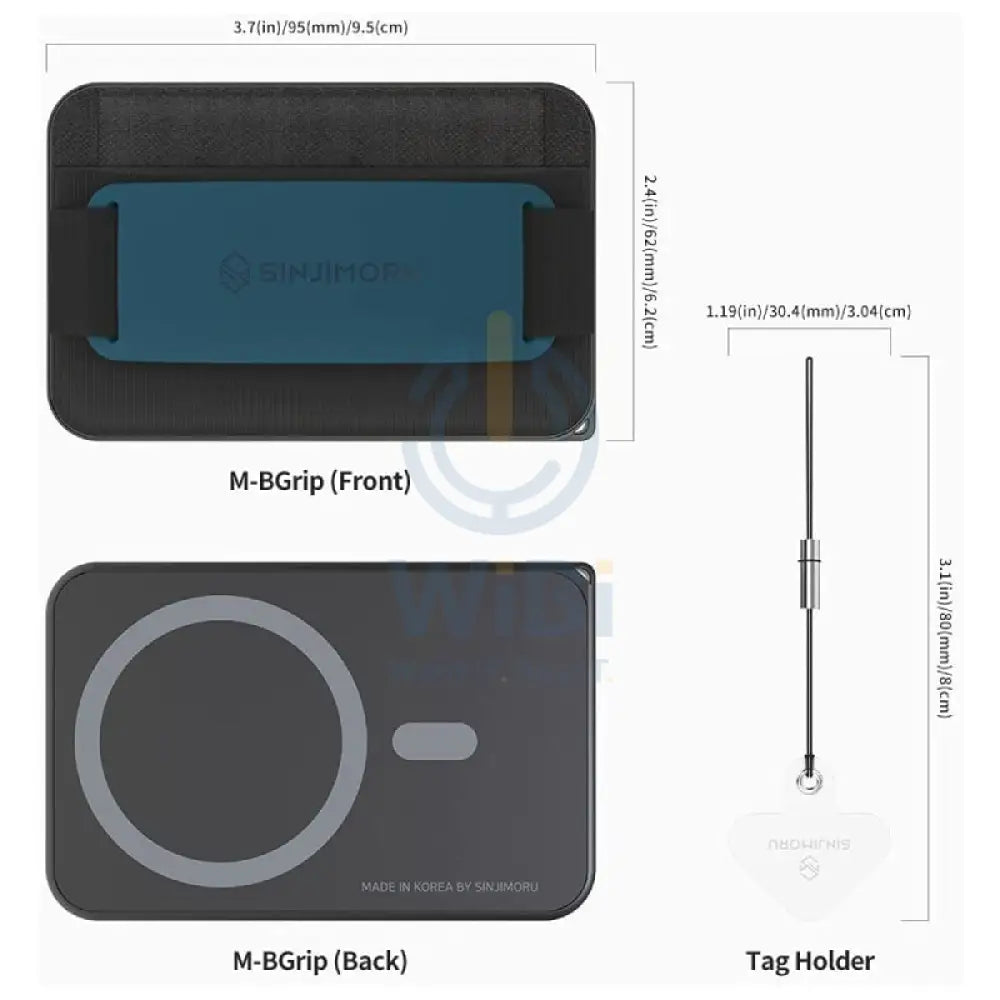 Sinjimoru 3-in-1 MagSafe Wallet M-Band Grip - Navy Accessories > Mobiles & Tablets > Mobiles > Grips
