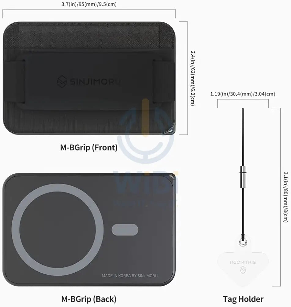 Sinjimoru M-Band Grip for Magsafe 3 in 1 Wallet - Black Accessories > Mobiles & Tablets > Mobiles > Grips