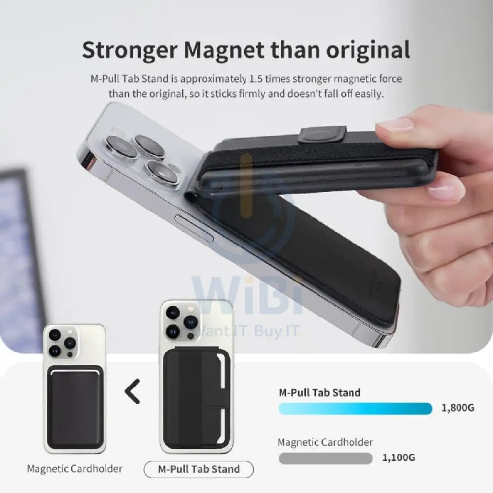 Sinjimoru M-Pull Tab Stand Magsafe Wallet - Blue Accessories > Mobiles & Tablets > Mobiles > Grips