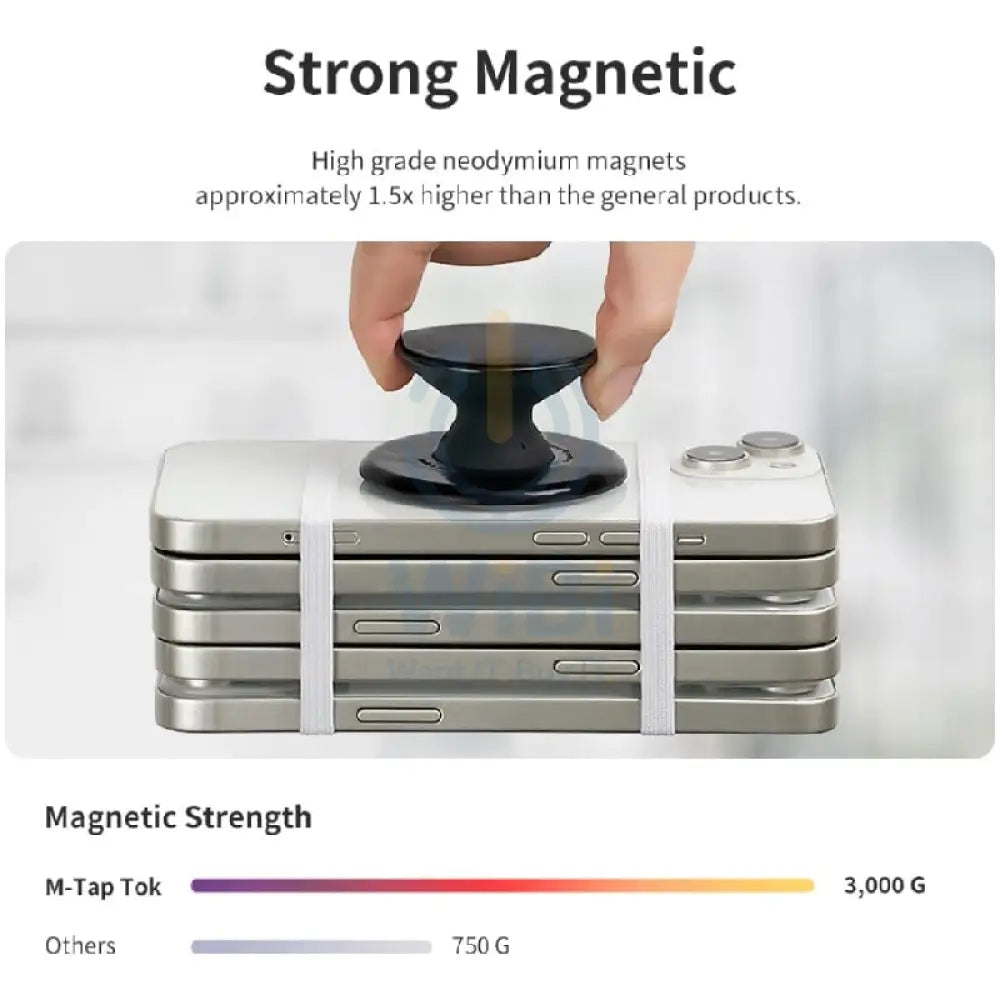 Sinjimoru M Tap Tok Magnetic Silicone Phone Grip Black Accessories > Mobiles & Tablets > Mobiles > Grips