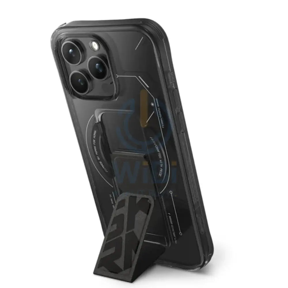 SKINARMA HELIO Mag-Charge Case with Grip-Stand - iPhone 15 Pro / Black Accessories > Mobiles & Tablets > Mobiles >