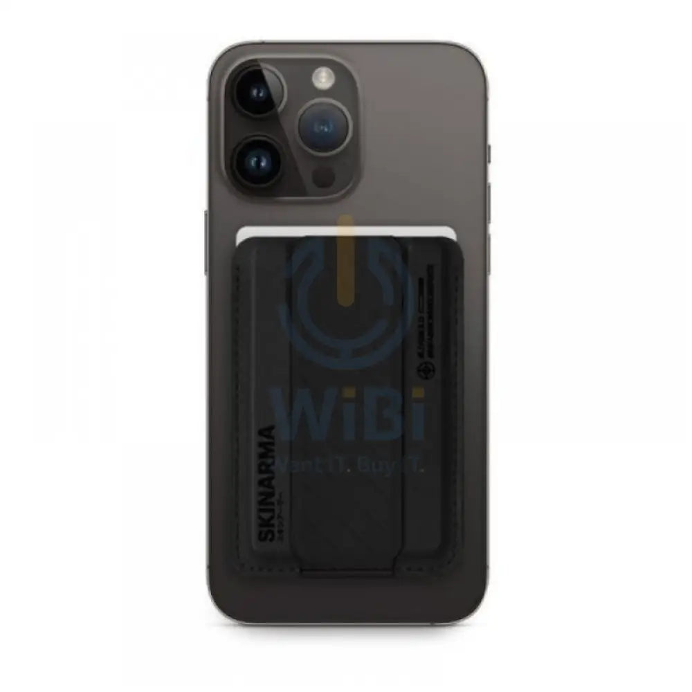 SKINARMA Kado Mag-Charge Card Holder with Grip Stand - Midnight Black Accessories > Mobiles & Tablets > Mobiles >