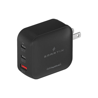 Smartix Premium GaN Wall Adaptor - 100W / USB-A / USB-C / Black