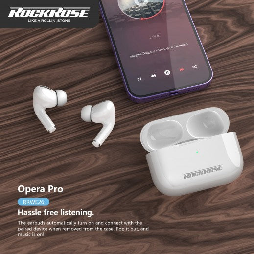 Rockrose True Wireless Earbuds Opera Pro - White Accessories > Audio > Headphones