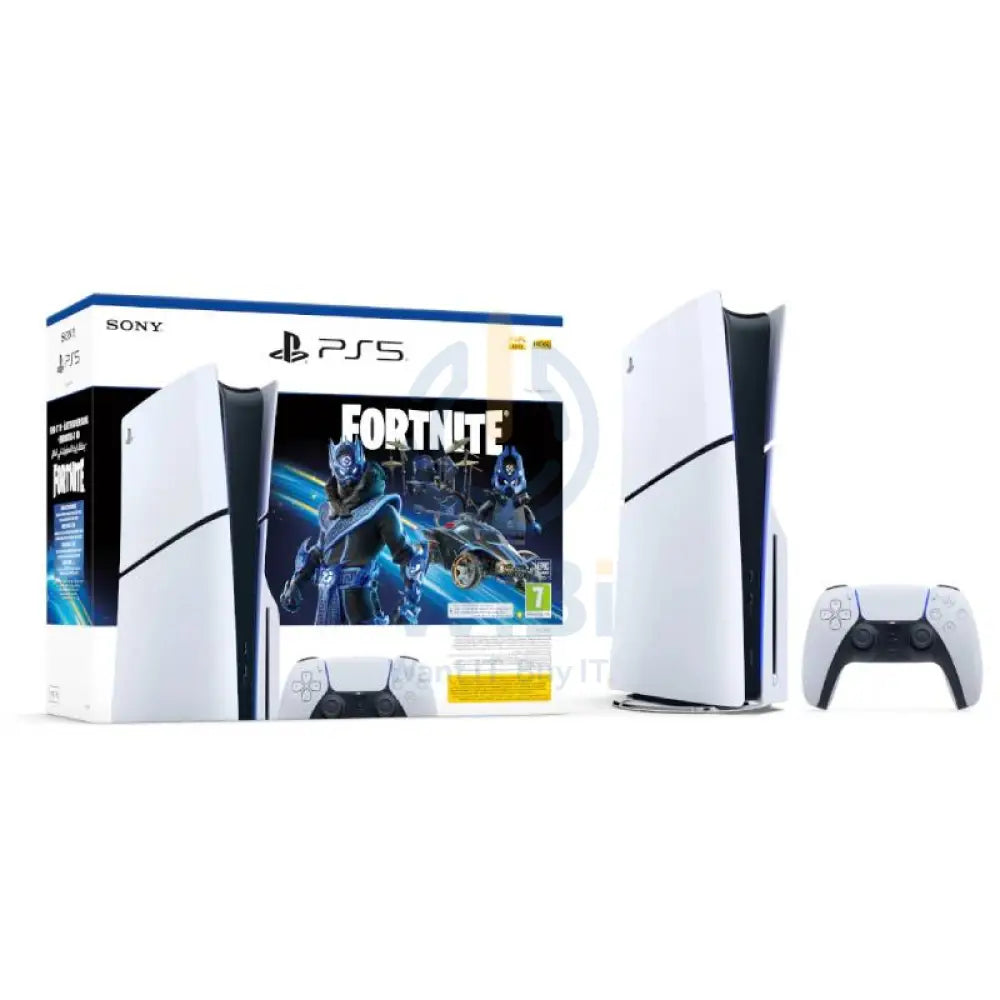 باقة قسيمة بلاي ستيشن بلاي ستيشن 5 نحيف سوني بلاي ستيشن 5، حزمة قسيمة فورتنايت كوبالت ستار - 1 تيرابايت / واي-فاي / يو اس بي/ بلوتوث  أبيض - بلوتوث