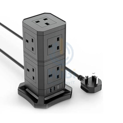 Stacked Multi-purpose Power socket with 2 USB-A Slots & 1 PD 30W USB-C Slot Detachable Accessories > Power > Power