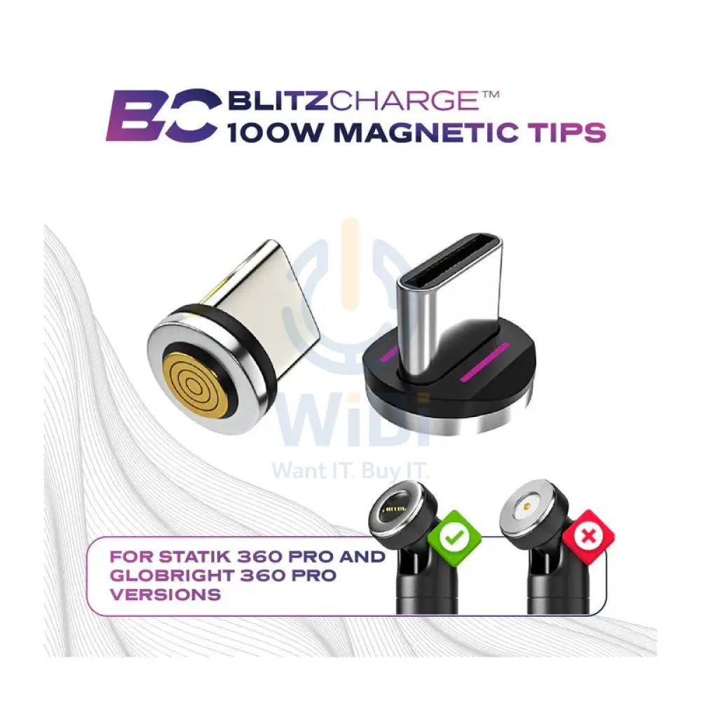 Statik Magnetic Tips for Magnetic Charge Cables - 1x Lightning 1x USB-C 1x Micro-USB / Pack Of 3 Accessories > Smart