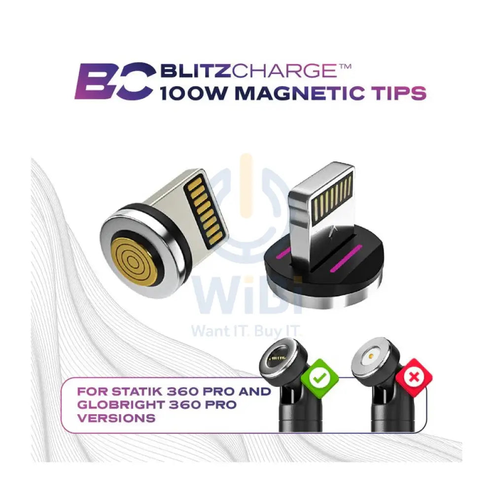 Statik Magnetic Tips for Magnetic Charge Cables - 1x Lightning 1x USB-C 1x Micro-USB / Pack Of 3 Accessories > Smart