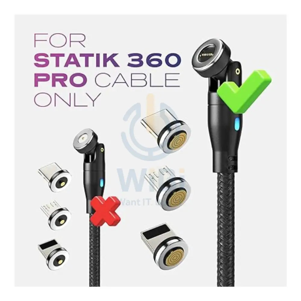 Statik Magnetic Tips for Magnetic Charge Cables - 1x Lightning 1x USB-C 1x Micro-USB / Pack Of 3 Accessories > Smart